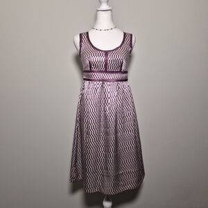 Proenza Schouler 100% Silk Feminine Mulberry Purple & White A-Line Dress Size 1